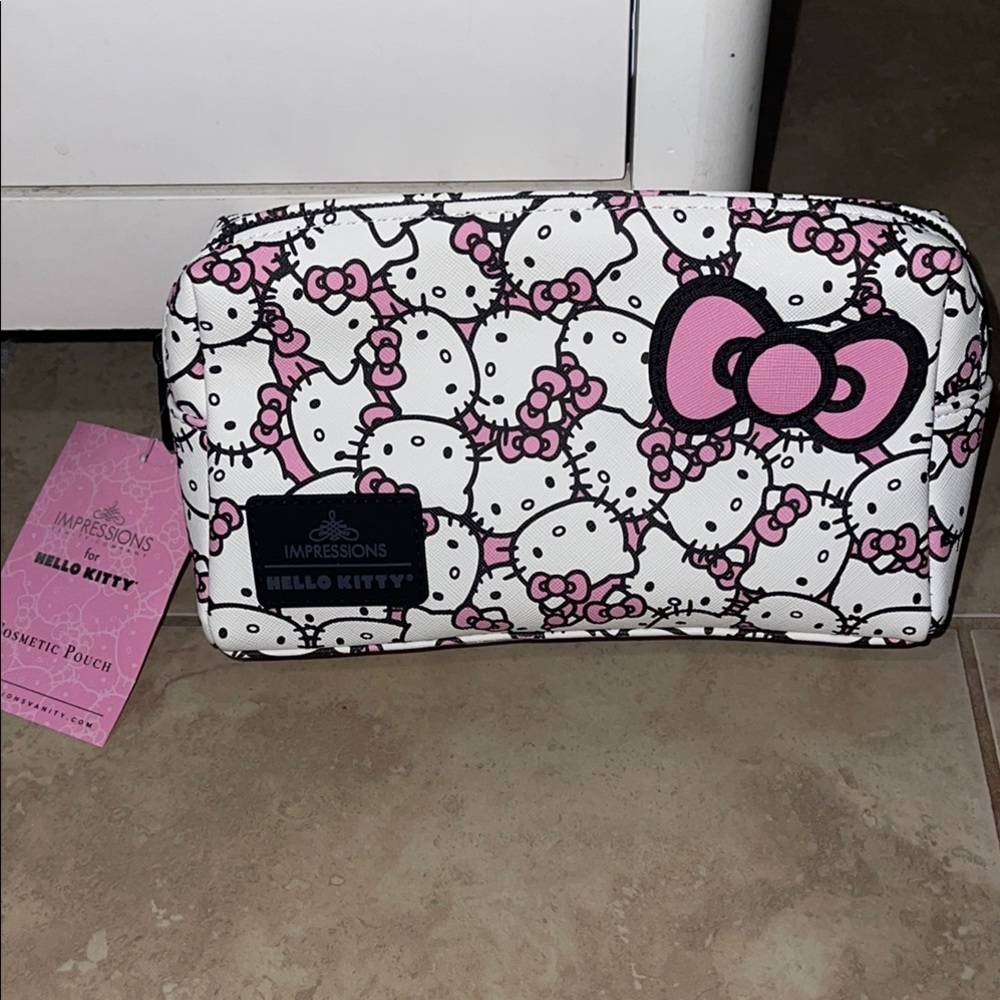Hello Kitty Pink and White Patterned Pouch